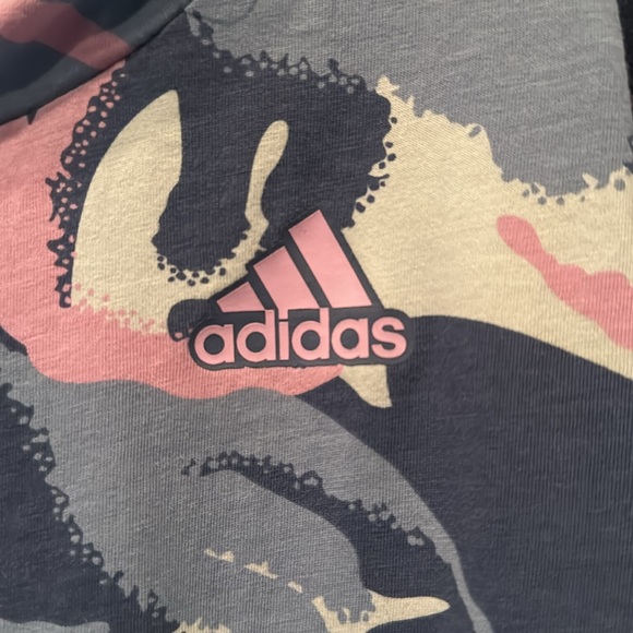 💜3/$15 Adidas Blue Pink Hooded Shirt - Picture 3 of 6